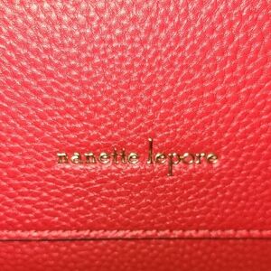 Nanette Lepore Red with Gold Logo Crossbody Bag for a Women.